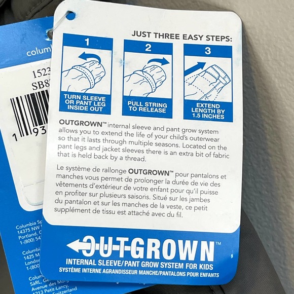 NWT Youth Columbia Ice Slope II Insulated Ski Pants Snow Pants Grey Large 14/16 - Picture 5 of 8